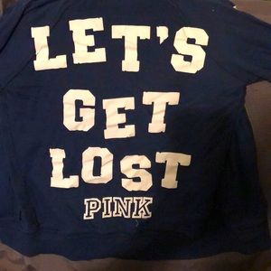 Victoria’s Secret Pink zip up hoodie, navy sz Medium vintage design